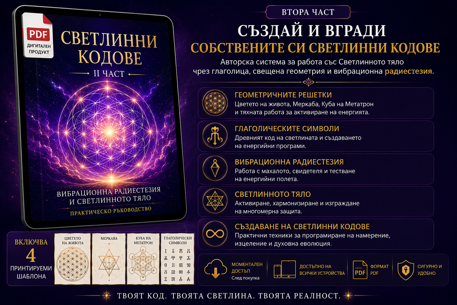 Светлинни кодове II — авторска система за собствени вибрационни кодове